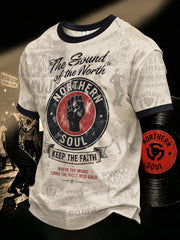 Men's Retro Northern Soul Keep The Faith Print Casual Tee