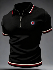 Men's Modern Culture Lover Printed zip up short sleeve