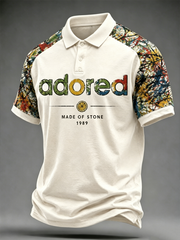 Men's Lemon Roses Music Lover Printed three buttons shoulder sleeve
