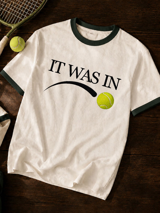 Men's Tennis Print Casual T-Shirt
