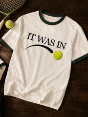 Men's Tennis Print Casual T-Shirt