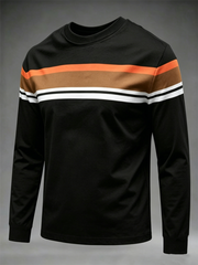 Men's Retro long sleeve round neck T-shirt