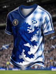 Men's UK Football Lover Scotland Printed V-neck T-shirt