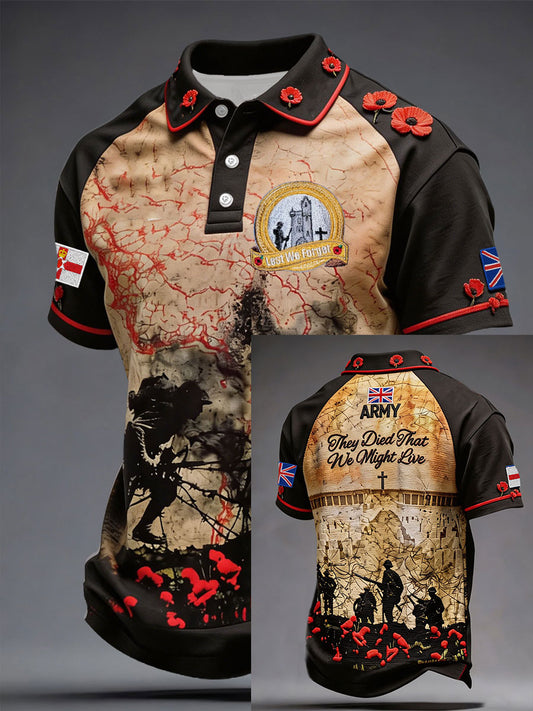 Men's Battle of The Somme Veteran Printed Casual Tops