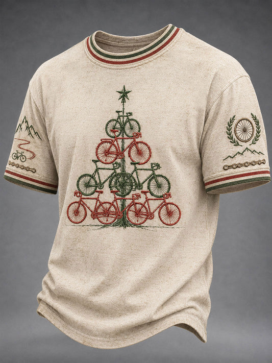 Men's Bicycle Christmas Tree T-shirt
