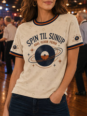 Women's Retro Northern Soul Print Casual Tee