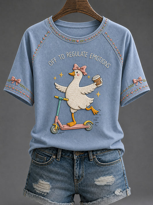 Women's Mental Health Awareness Off To Regulate Emotions Silly Goose Short Sleeve T-shirt