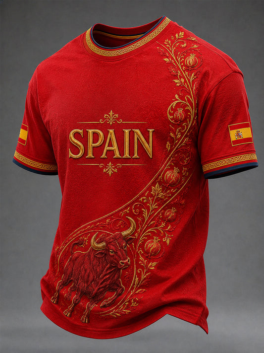 Men's Spain Print Casual Tee