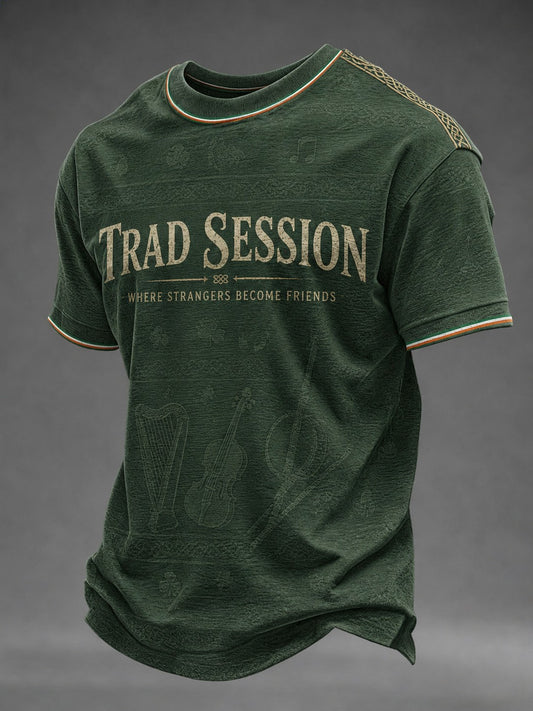 Men's TRAD SESSION WHERE STRANGERS BECOME FRIENDS Printed T-shirt