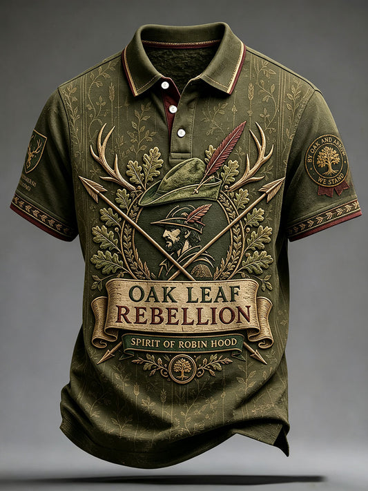 Men's Nottinghamshire Day Robin Hood Art Printed Casual Tops