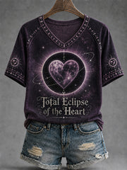 Women's Rock Classics Total Eclipse Of The Heart Print V-Neck Tee