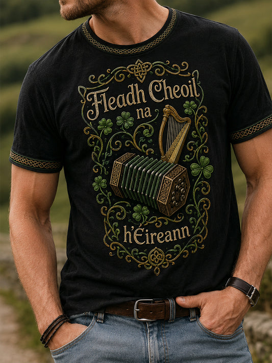 Men's Fleadh Cheoil na hÉireann Print Short Sleeves T-shirt