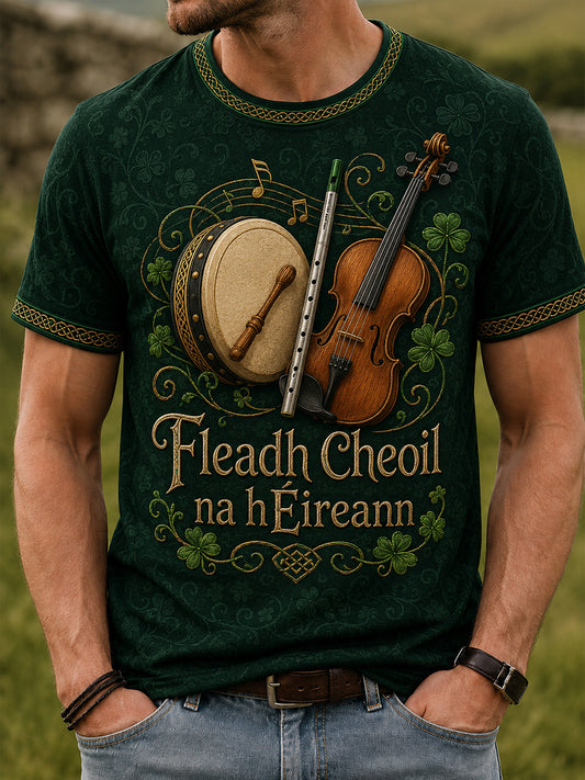 Men's Fleadh Cheoil na hÉireann Print Short Sleeves T-shirt
