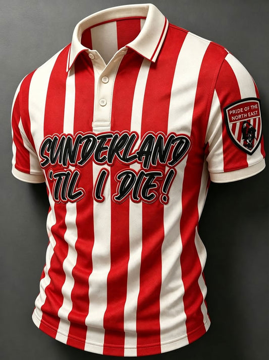 Men's England Football Lover Black Cats Art Printed Casual Tops