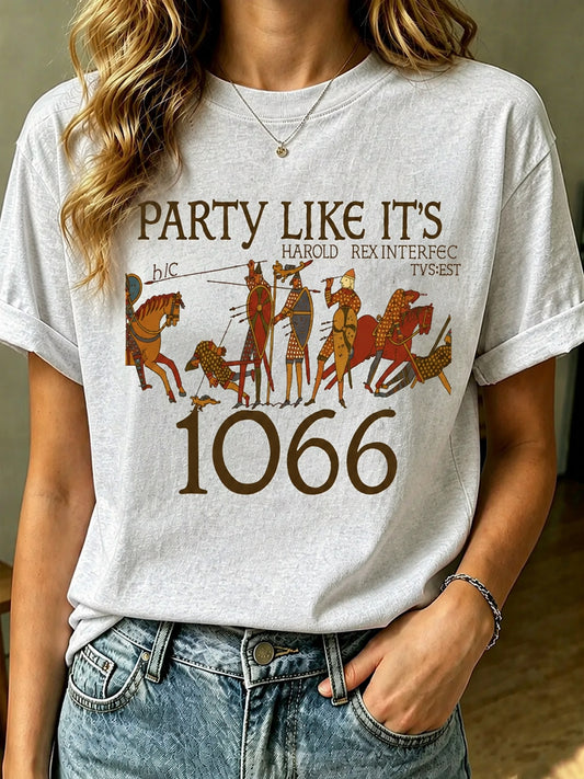 Women's Hastings Battle Medieval History Vintage Graphic T-shirt