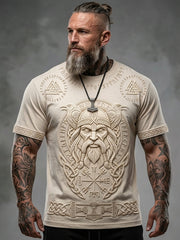 Men's Vintage Viking Inspired Celtic Print Short Sleeves T-shirt