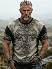 Men's Vintage Viking Tree of Life Celtic Knot Print short sleeves t-shirt