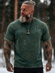 Men's Vintage Viking Inspired Celtic Print Short Sleeves T-shirt