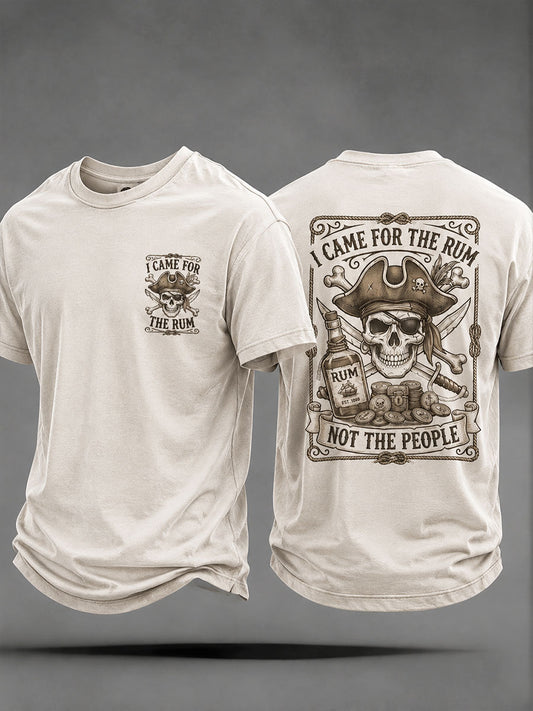Men's "I came for the rum, not the people" Fun Pirate Rum Casual Unisex T-shirt