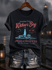 Women's Greetings From Widow's Bay Halloween Horror T-shirt