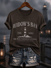 Women's Greetings From Widow's Bay Halloween Horror T-shirt