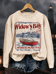 Women's Greetings From Widow’s Bay Halloween Horror Sweatshirt