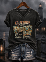 Women's Greetings From Widow’s Bay Halloween Horror T-shirt
