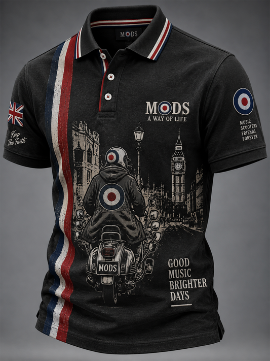 Men's Mods Culture UK Music Lover Printed polo shirt