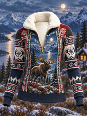 Women's Norwegian Moose Hunting Season Print Composite Fleece Hoodie