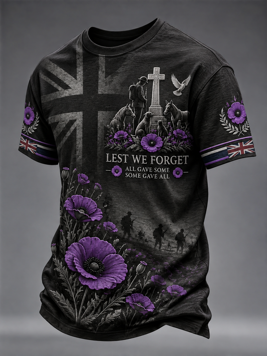 Men's Remembering The Animals Of War Short Sleeves T-shirt