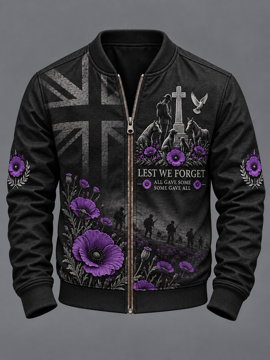 Men's Remembering The Animals Of War Zip-Up Jacket