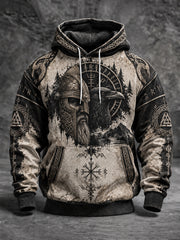 Men's Viking Oversized Drop-Shoulder Hoodie with Pockets
