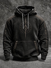 Men's Viking Oversized Drop-Shoulder Hoodie with Pockets