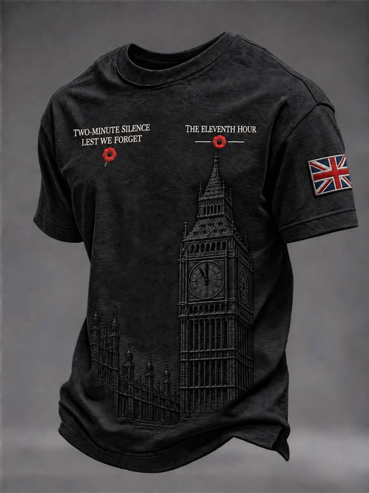 Men's At The Eleventh Hour Two‑Minute Silence Print Short Sleeves T-shirt