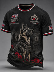 Men's Lest We Forget Military Dogs Print T-shirt