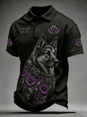 Men's Lest We Forget Military Dogs Print Shirt