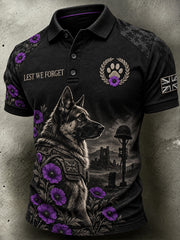 Men's Lest We Forget Military Dogs Print Shirt