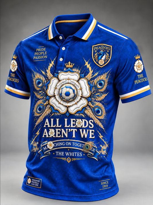 Men's UK football Lover Yorkshire rose graphic Printed polo shirt
