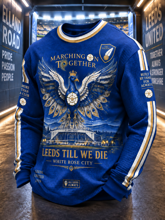Men's UK football Lover Yorkshire rose graphic Printed Waffle Sweatshirt