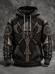 Men's Viking Oversized Drop-Shoulder Hoodie with Pockets