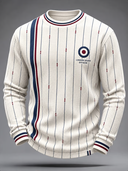 Men's UK Music Lover Mods Art Printed Waffle Sweatshirt