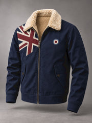 Men's UK Music Lover Mods Art Printed Thickened Velvet Jacket