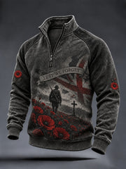 Men's Remembrance Day Lest We Forget Printed Sweatshirt