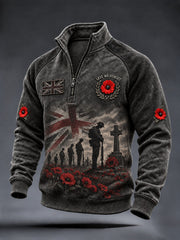 Men's Remembrance Day Lest We Forget Printed Sweatshirt