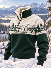 Women's Ski Lovers Ready For Ski Season Casual Plush Zipper Pullover