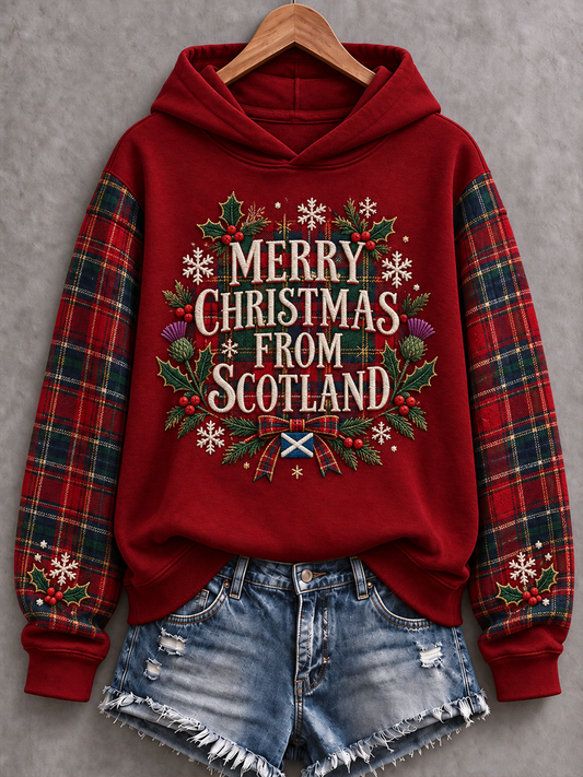 Women's Scottish Christmas Printed Regular Sweatshirt
