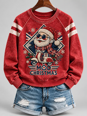 Women's Mods Culture UK Music Lover Christmas Printed raglan sleeve sweatshirt