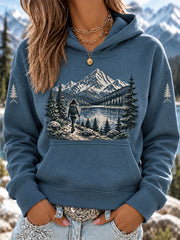 Women's Wilderness Trail Print Hike Lovers Casual Hoodie