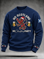 Men's Scottish Christmas Printed Crew Neck Sweatshirt