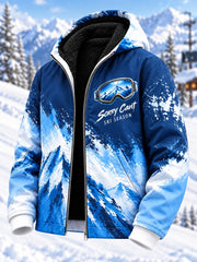 Men's Ski Lovers Ready for Ski Season Casual Composite Fleece Jacket